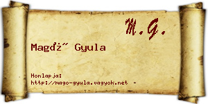 Magó Gyula névjegykártya