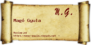 Magó Gyula névjegykártya