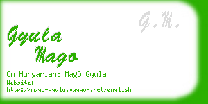 gyula mago business card