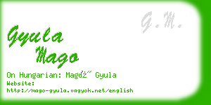 gyula mago business card